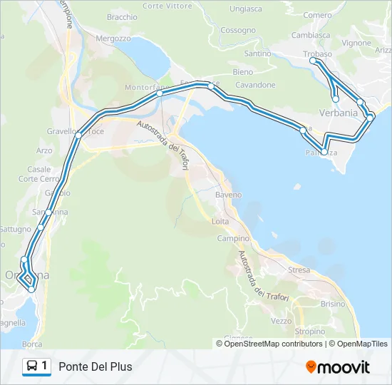 1 Bus Line Map