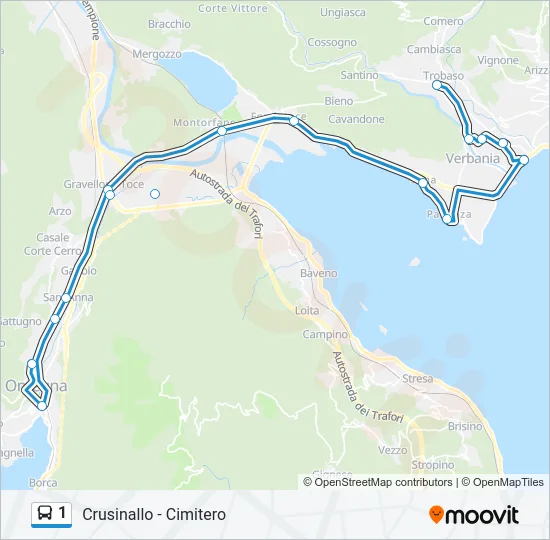 1 Bus Line Map