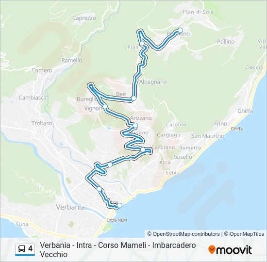 Percorso linea bus 4