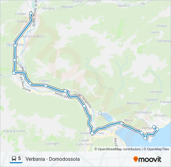 5 Bus Line Map