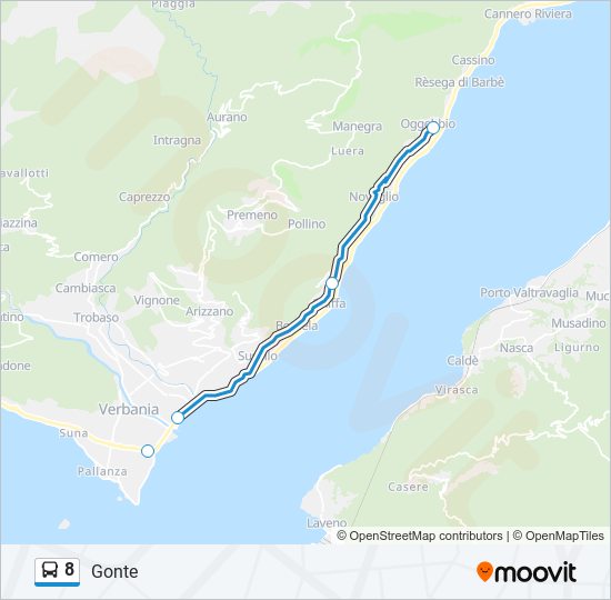 8 bus Line Map