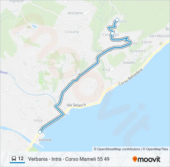 12 Bus Line Map