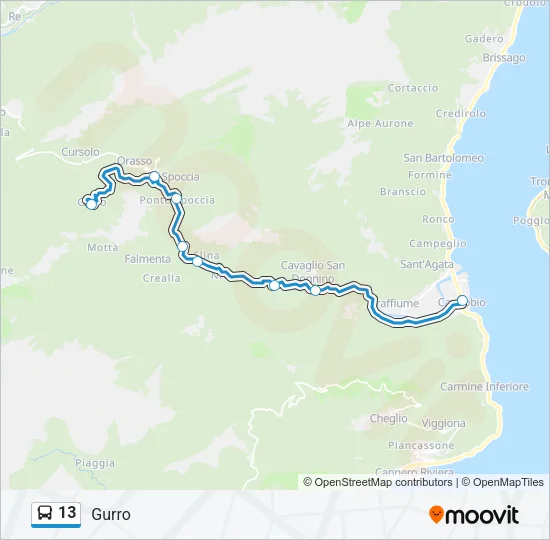 13 Bus Line Map