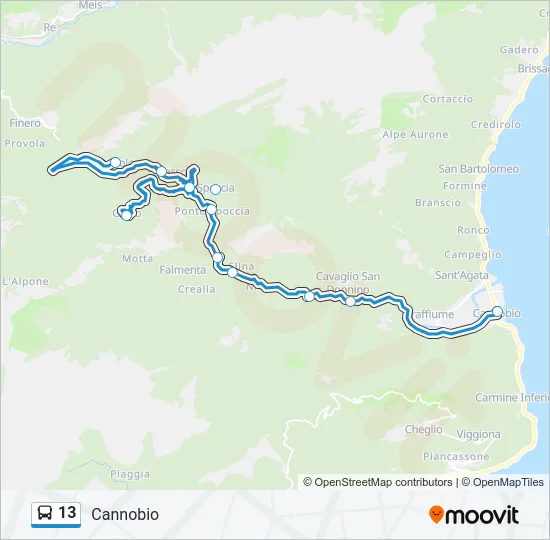 13 Bus Line Map