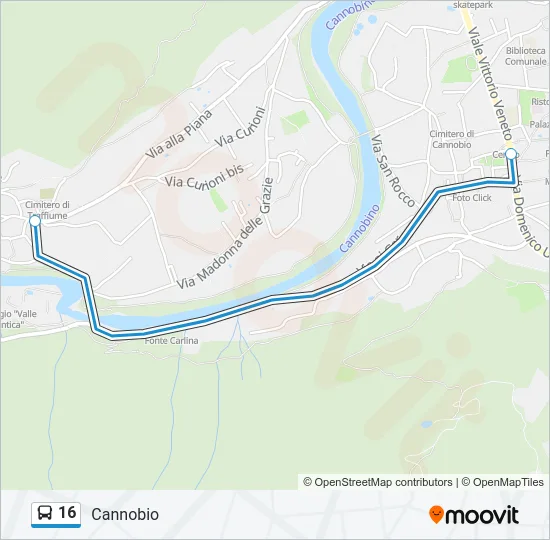 16 Bus Line Map