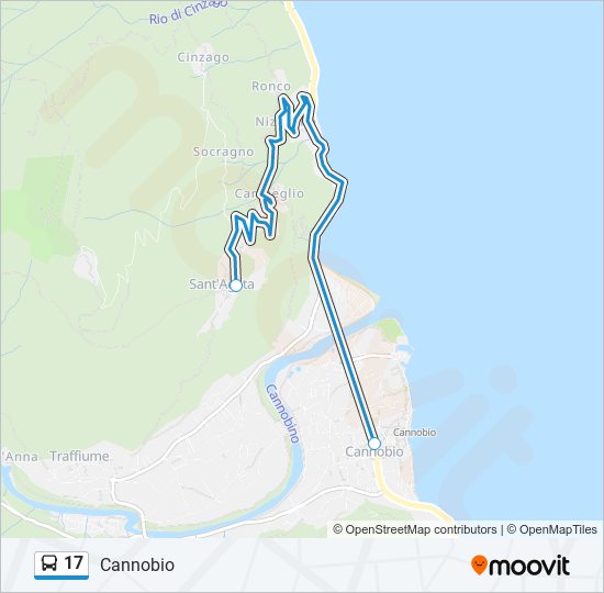 17 bus Line Map