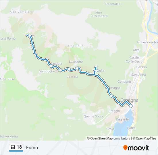 18 bus Line Map