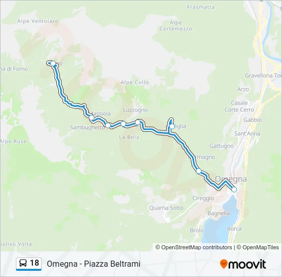 18 Bus Line Map