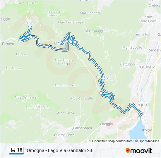 18 Bus Line Map