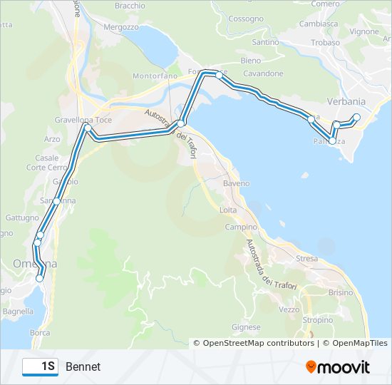 1S bus Line Map