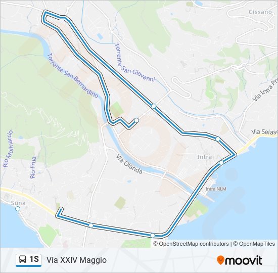 Percorso linea bus 1S