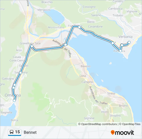 1S Bus Line Map