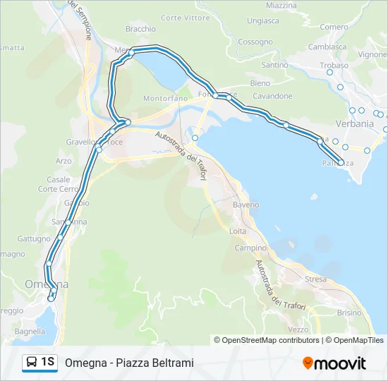 1S Bus Line Map