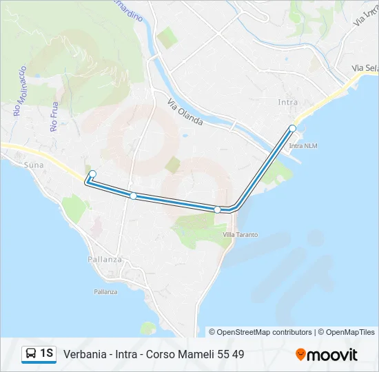 1S Bus Line Map