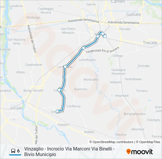 6 Bus Line Map