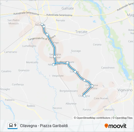 9 Bus Line Map