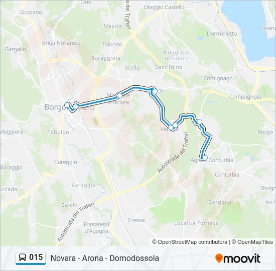 Percorso linea bus 015