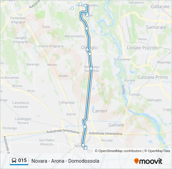 Percorso linea bus 015