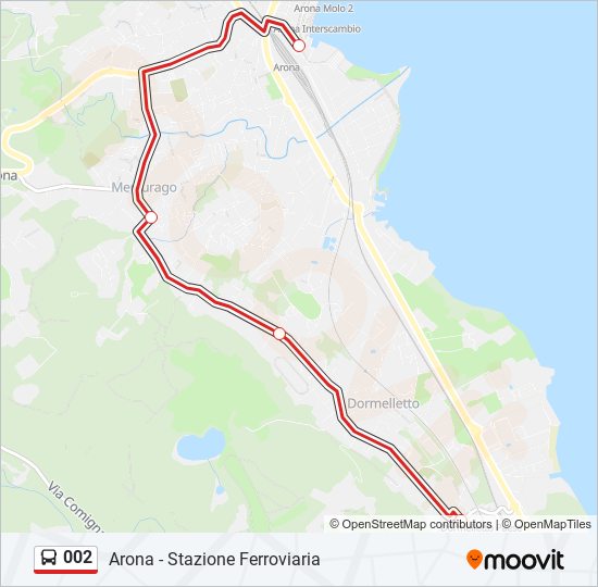 002 bus Line Map