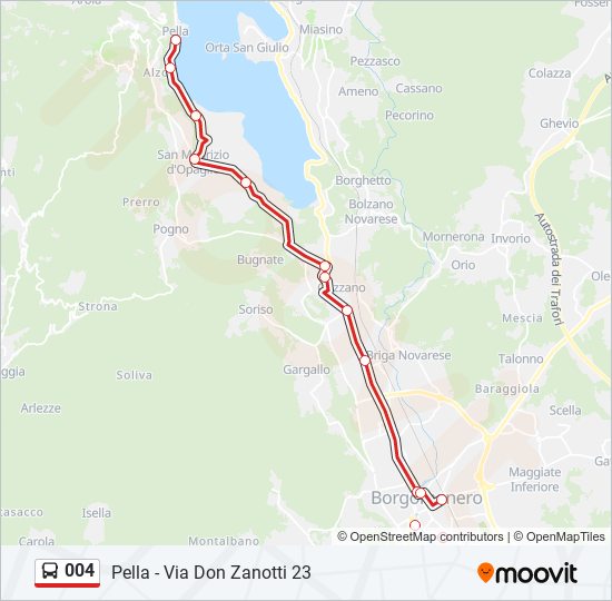 004 bus Line Map