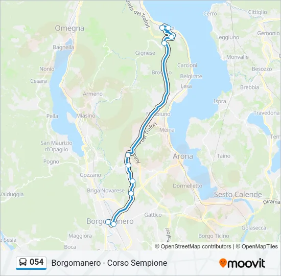 Percorso linea bus 054