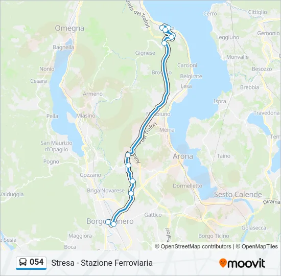 Percorso linea bus 054