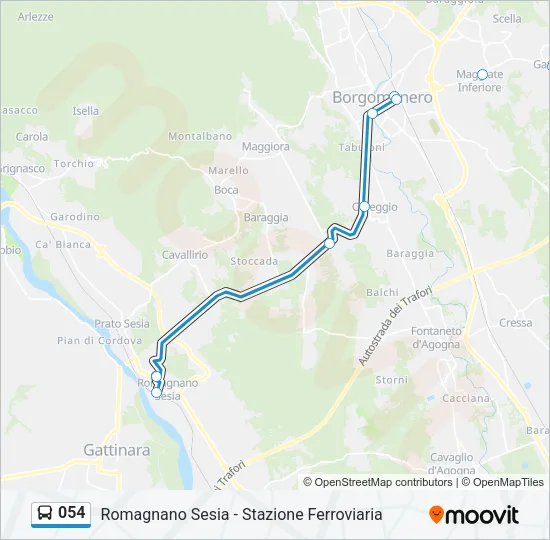 054 Bus Line Map