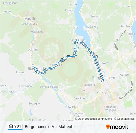 901 Bus Line Map