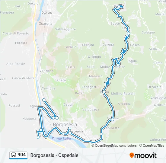 904 Bus Line Map