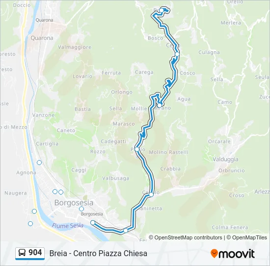 904 Bus Line Map