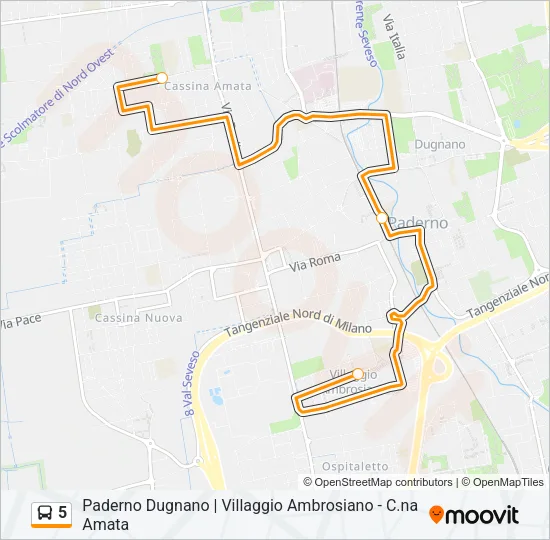 5 Bus Line Map