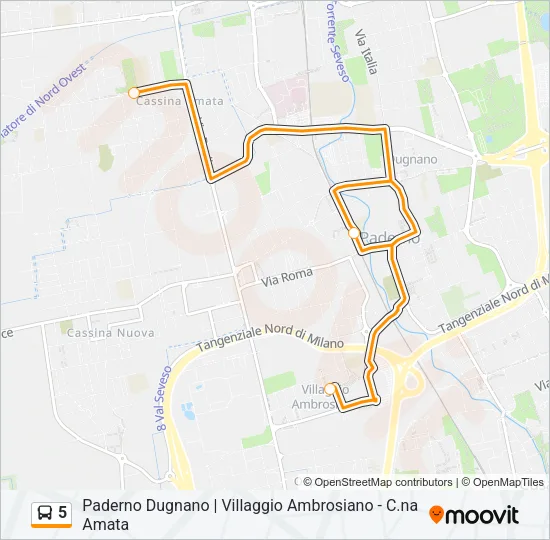 5 Bus Line Map