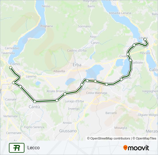 Percorso linea  R18