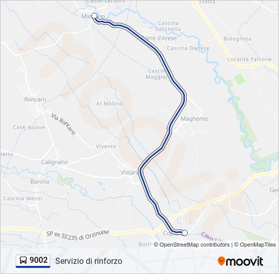 9002 bus Line Map