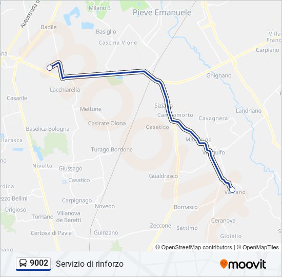 9002 bus Line Map