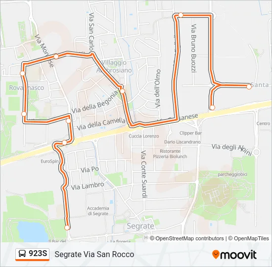 923S Bus Line Map