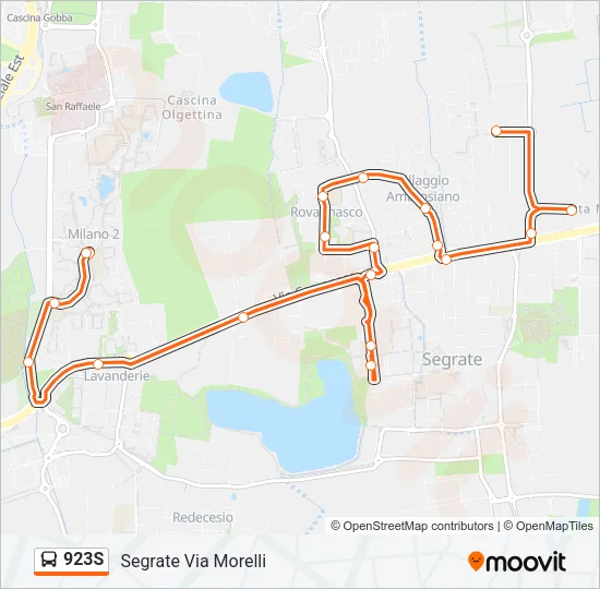 923S Bus Line Map