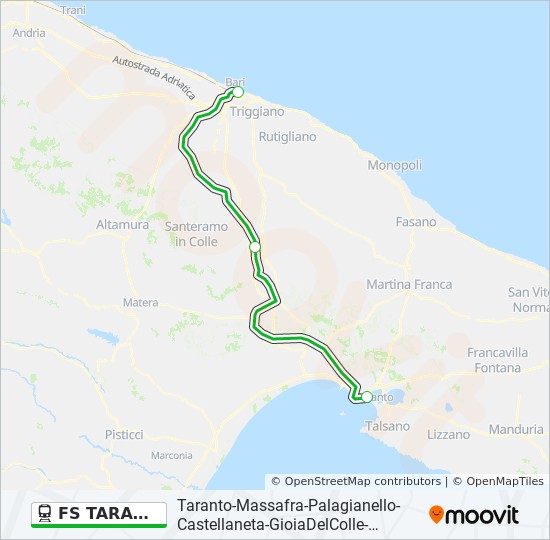 Fs Taranto Bari C Le Route Schedules Stops Maps Fa 8820 Milano Centrale