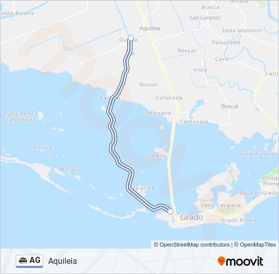 Percorso linea navigazione AG