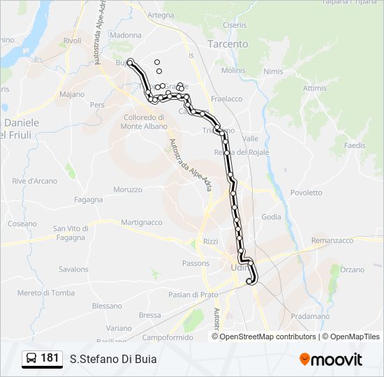 181 bus Line Map