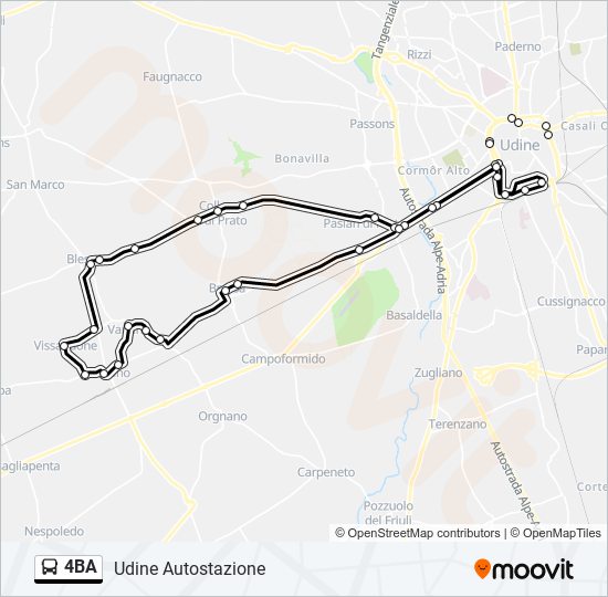 4BA bus Line Map