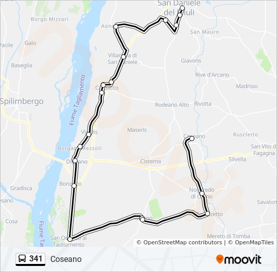 Percorso linea bus 341