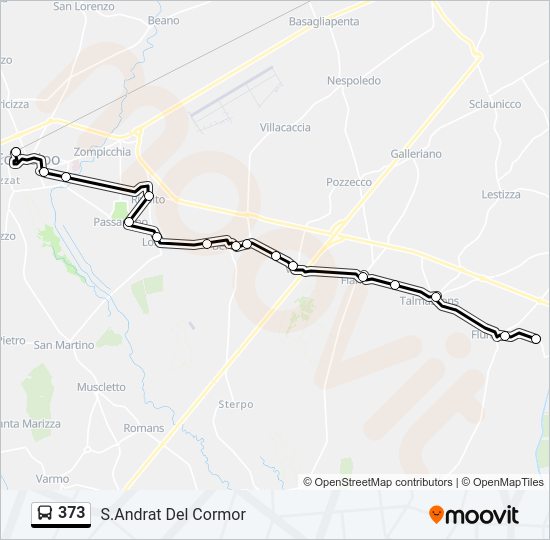 Percorso linea bus 373