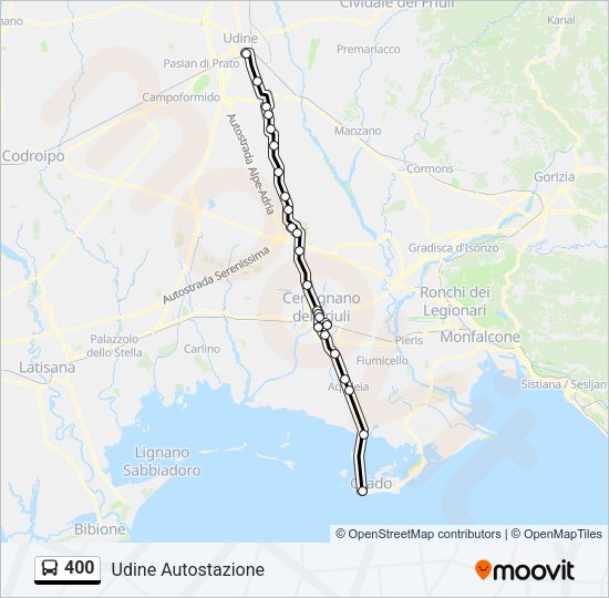 Percorso linea bus 400