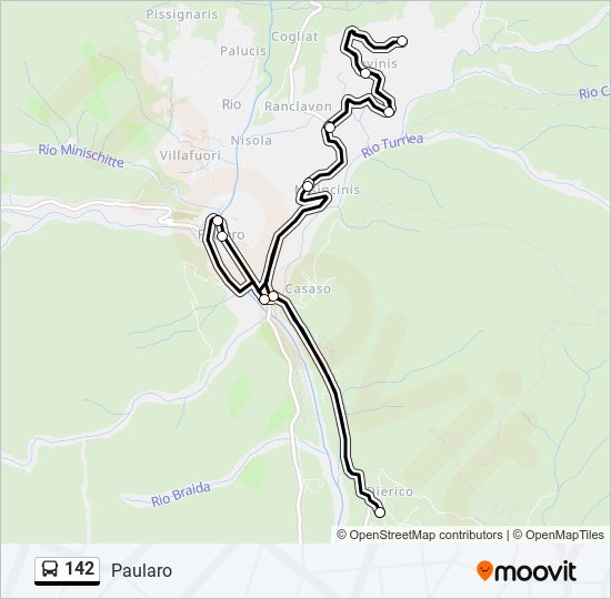 142 bus Line Map