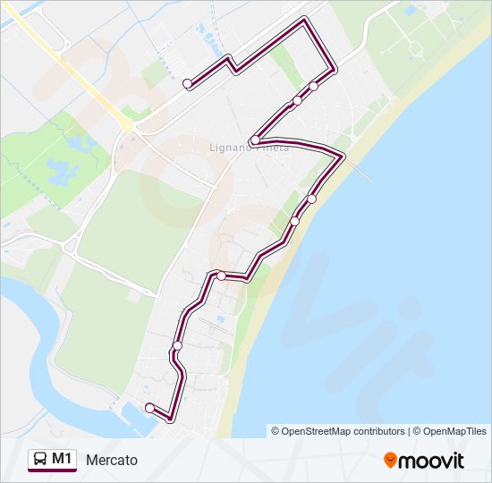 M1 bus Line Map