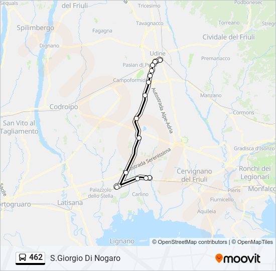 Percorso linea bus 462