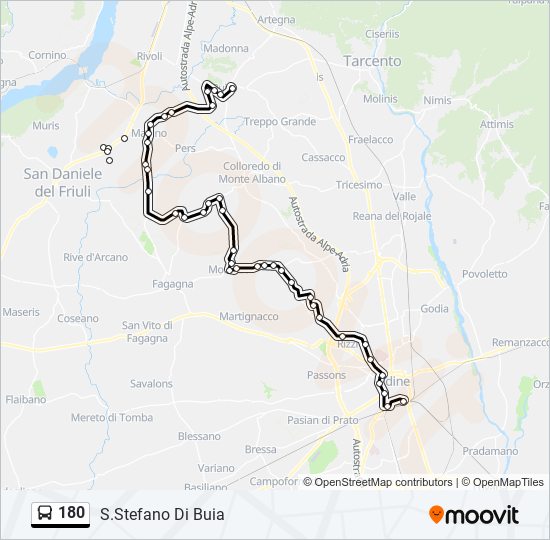 Percorso linea bus 180