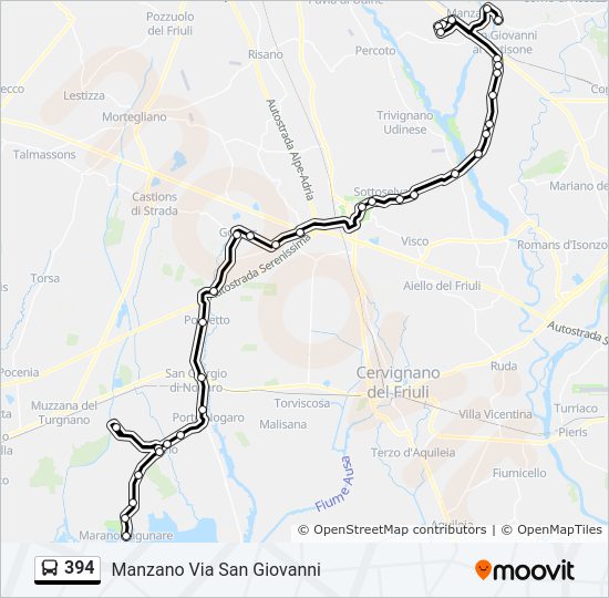 394 bus Line Map