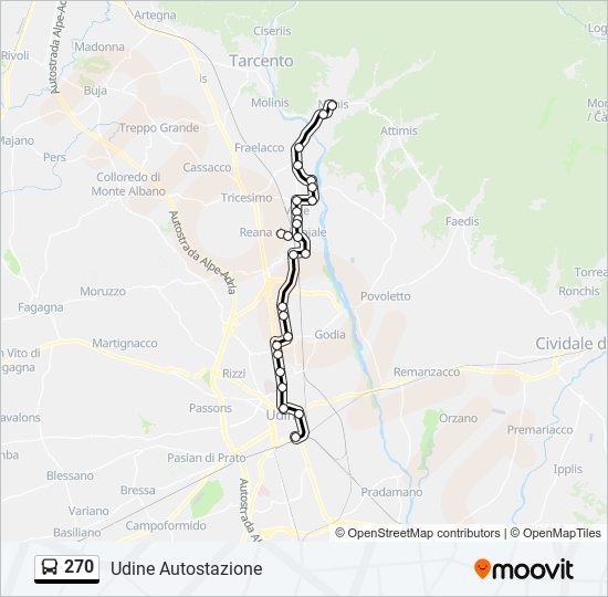 270 bus Line Map